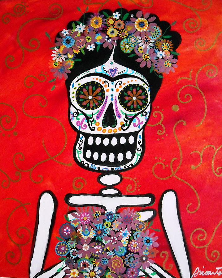 Flower Painting - Frida Dia De Los Muertos #1 by Pristine Cartera Turkus