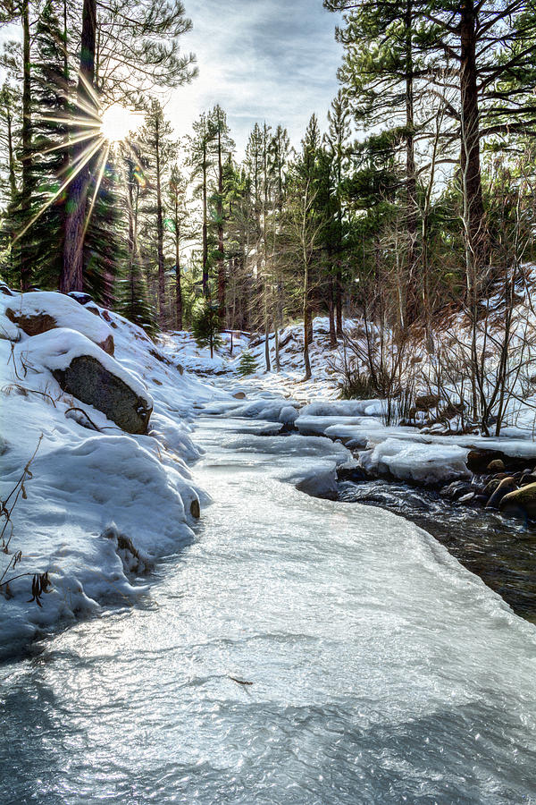 Nature Photograph - Frozen Creek #2 by Maria Coulson