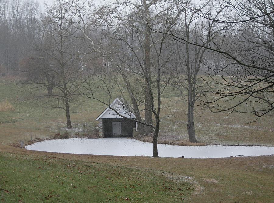 Frozen Pond with Spring House Photograph by Gordon Beck