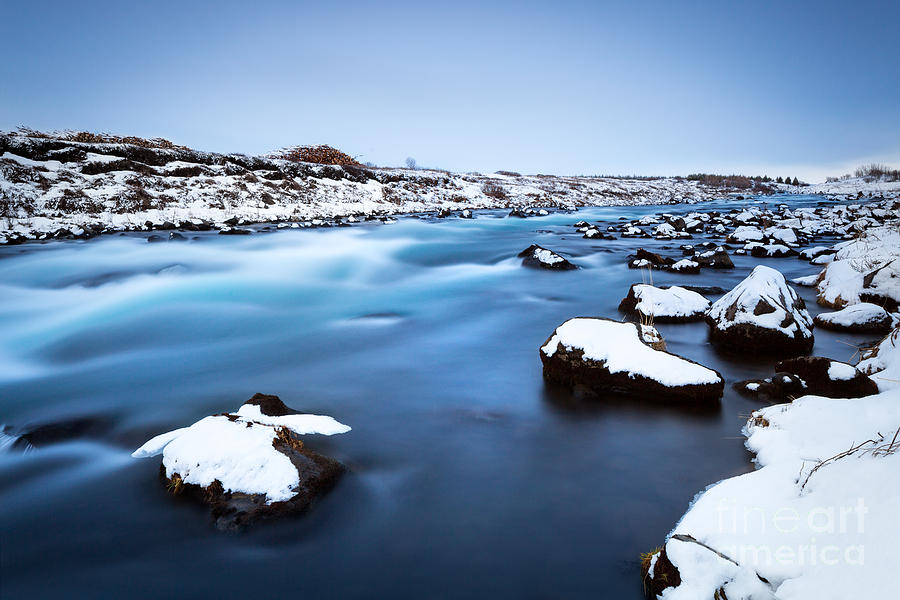 Frozen river landscape #1 Photograph by Anna Om