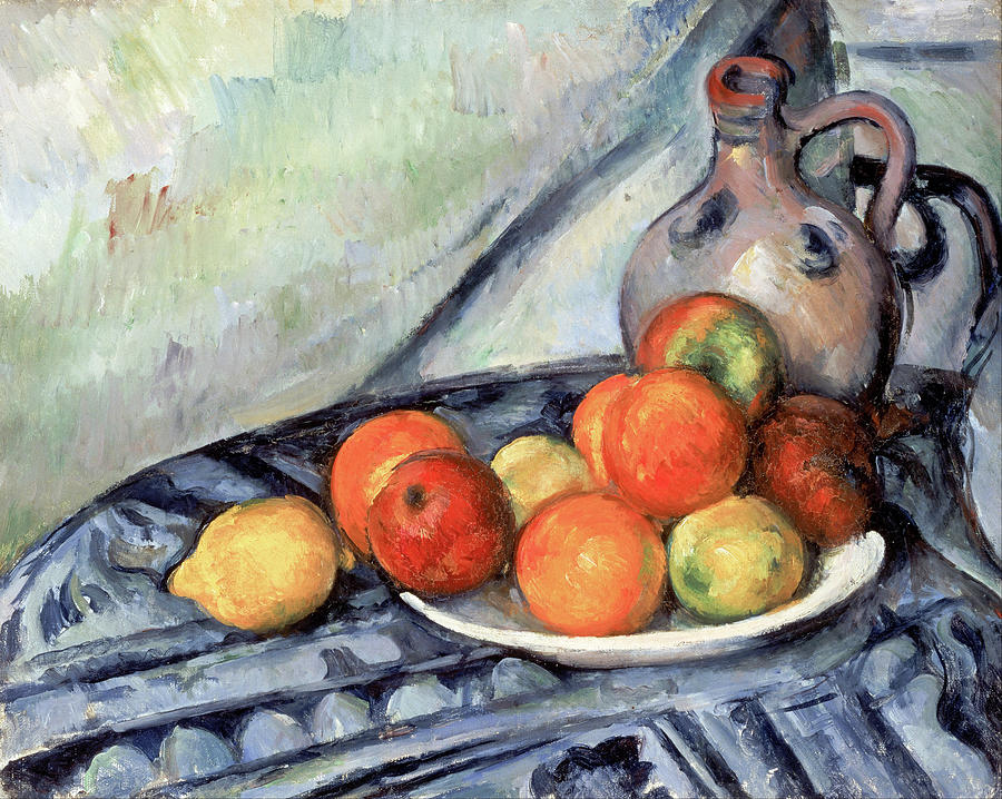 Still Life with Pitcher and Fruit Painting by Paul Cezanne - Fine Art  America