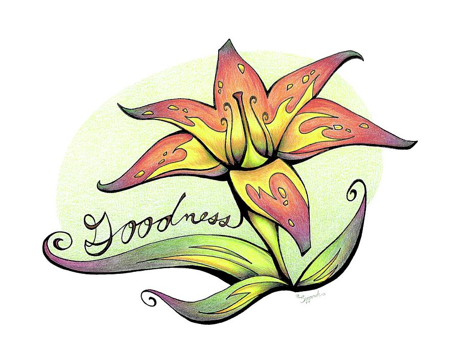 Inspirational Drawing - Inspirational Flower TIGER LILY by Sipporah Art and Illustration