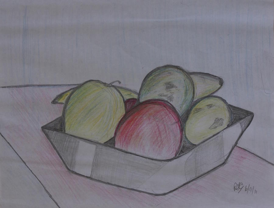 Fruit #1 Drawing by Roger Cummiskey