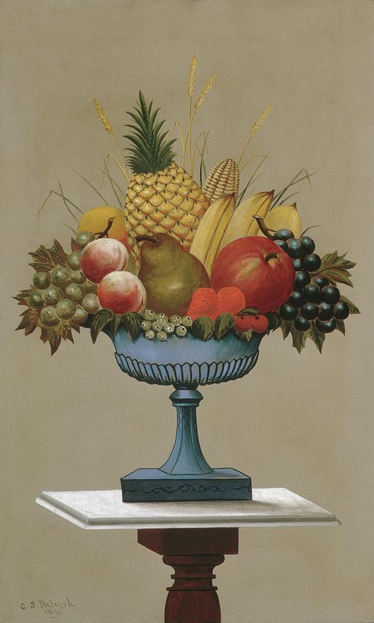 Fruit with Blue footed Bowl #1 Painting by MotionAge Designs