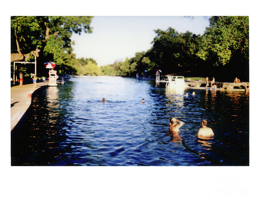 Summer Photograph - Fujifilm instax instant-film picture of Barton Springs Pool, Aus #1 by Dan Herron
