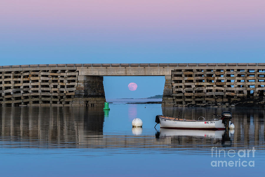 Full moon moonrise at the Cribstone bridge Photograph by Craig Shaknis