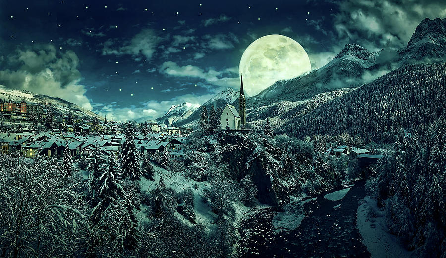 Full Moon Over A Winter Wonderland #1 Photograph by Mountain Dreams