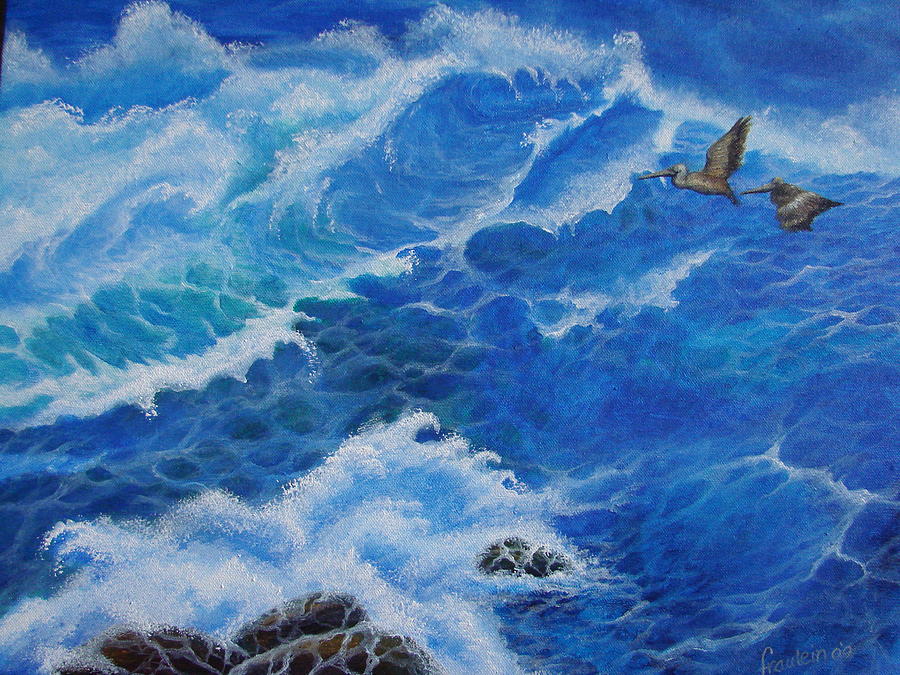 Seascape Painting - Fusion by Glory Fraulein Wolfe Seascape Painting - Fusion by Glory Fraulein Wolfe