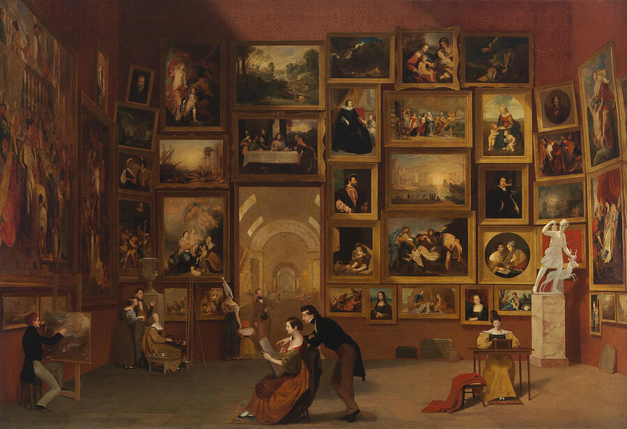 Gallery of the Louvre, from 1831-1833 Painting by Samuel Morse
