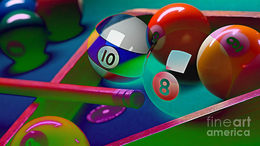 Game Room Billards #1 Mixed Media by Marvin Blaine
