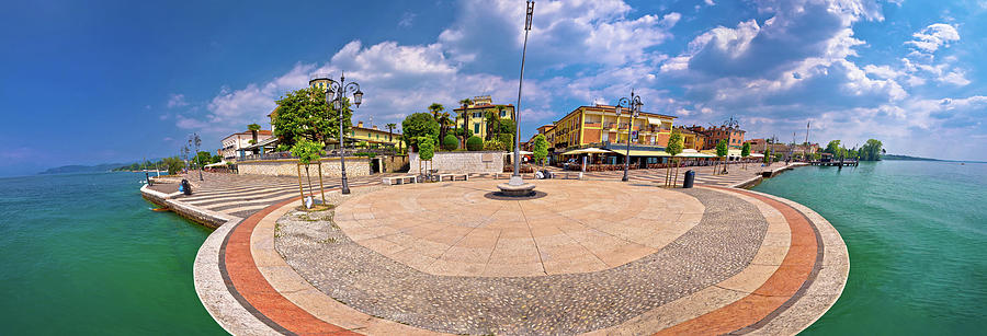 Garda lake waterfront of Lasize panoramic view #1 Photograph by Brch Photography