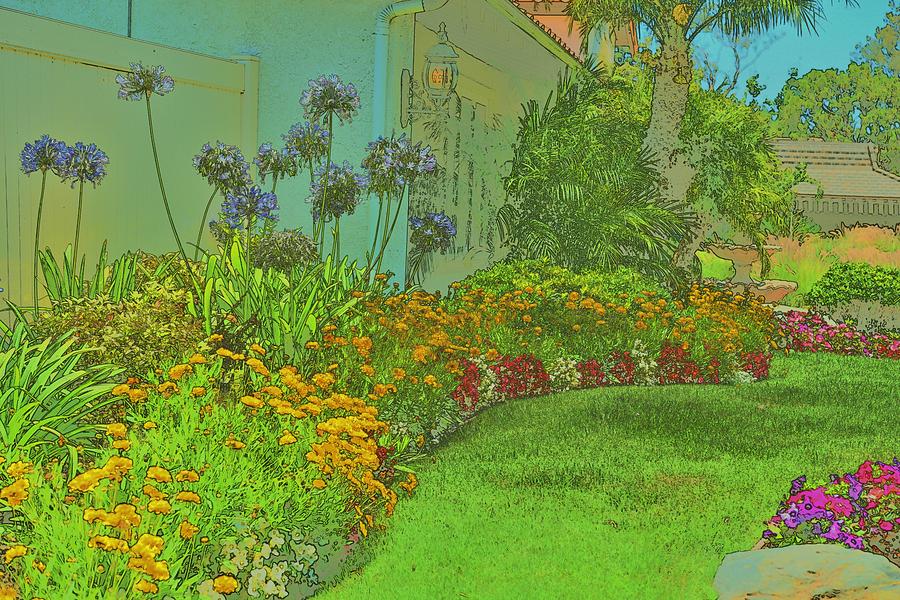 Garden Flowers Bright Abstract II Digital Art by Linda Brody