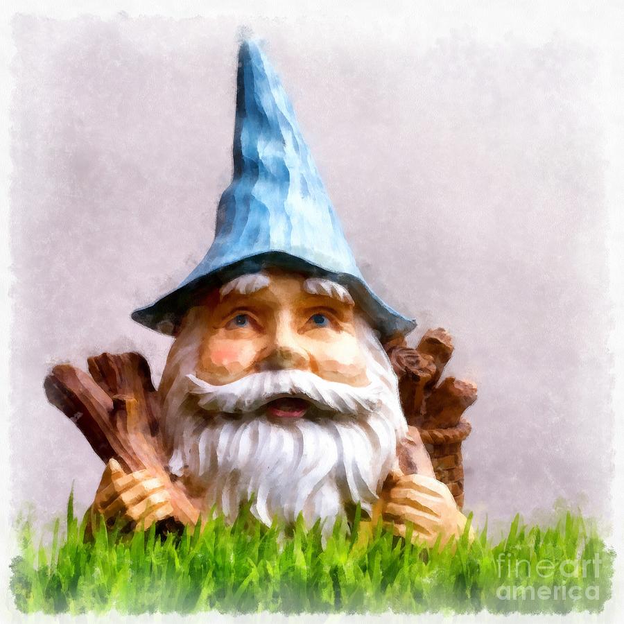 Garden Gnome #1 Painting by Edward Fielding