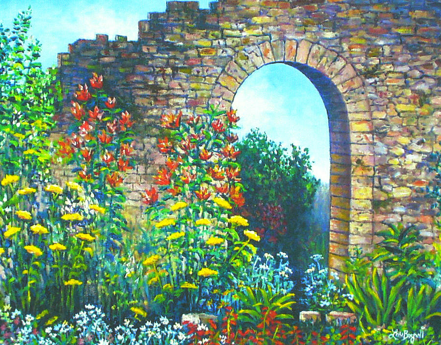 Garden in the Ruins #1 Painting by Lou Ann Bagnall