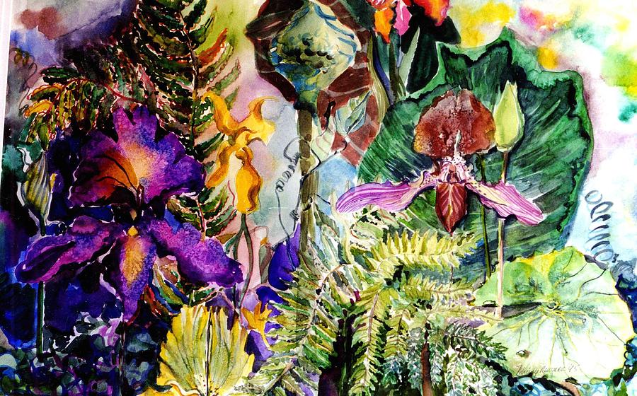 Orchid Painting - Garden of the Mind #1 by Mindy Newman