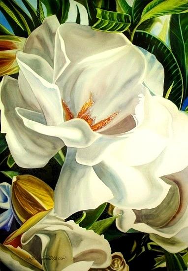 Gardenia #1 Painting by Lelia DeMello