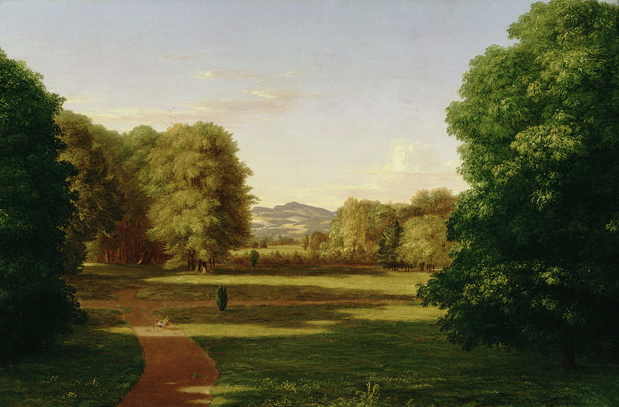 Gardens of the Van Rensselaer Manor House #1 Painting by Thomas Cole