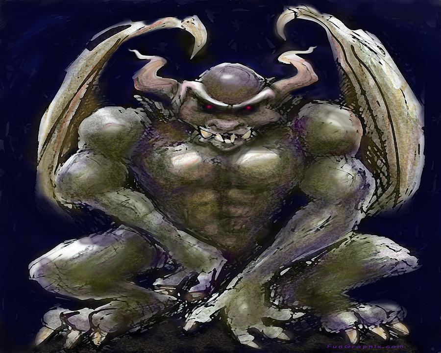 Gargoyle #1 Digital Art by Kevin Middleton