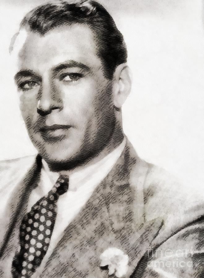 Hollywood Painting - Gary Cooper, Vintage Actor by John Springfield #1 by Esoterica Art Agency