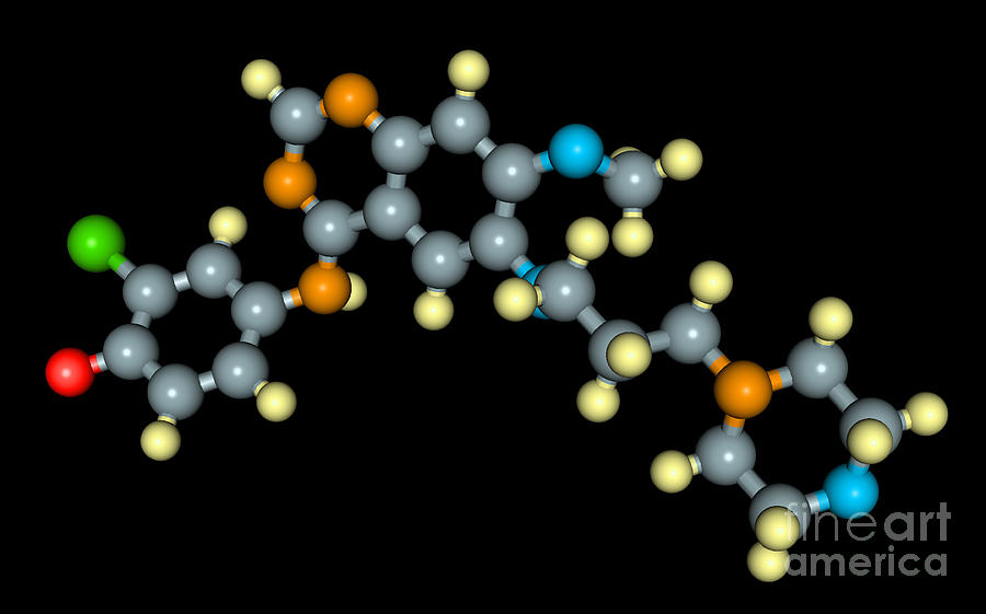 Gefitinib Molecular Model #1 Photograph by Scimat