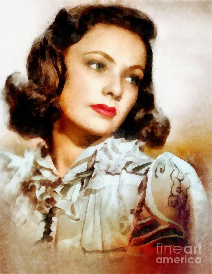 Hollywood Painting - Gene Tierney Hollywood Actress #1 by Esoterica Art Agency