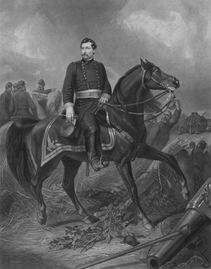 General George McClellan On Horseback #2 Drawing by War Is Hell Store