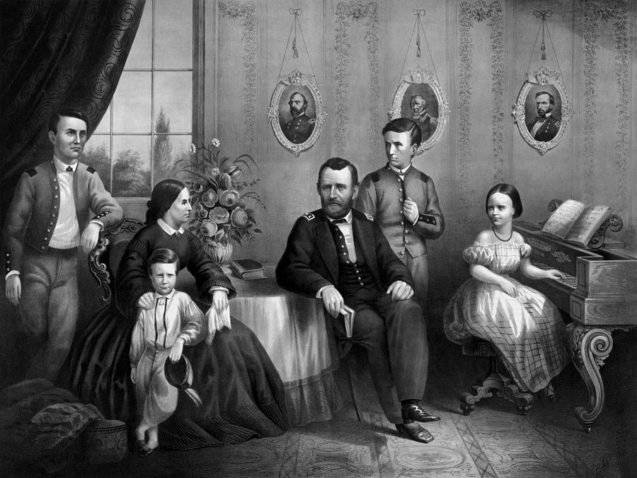 General Grant And His Family #2 Drawing by War Is Hell Store