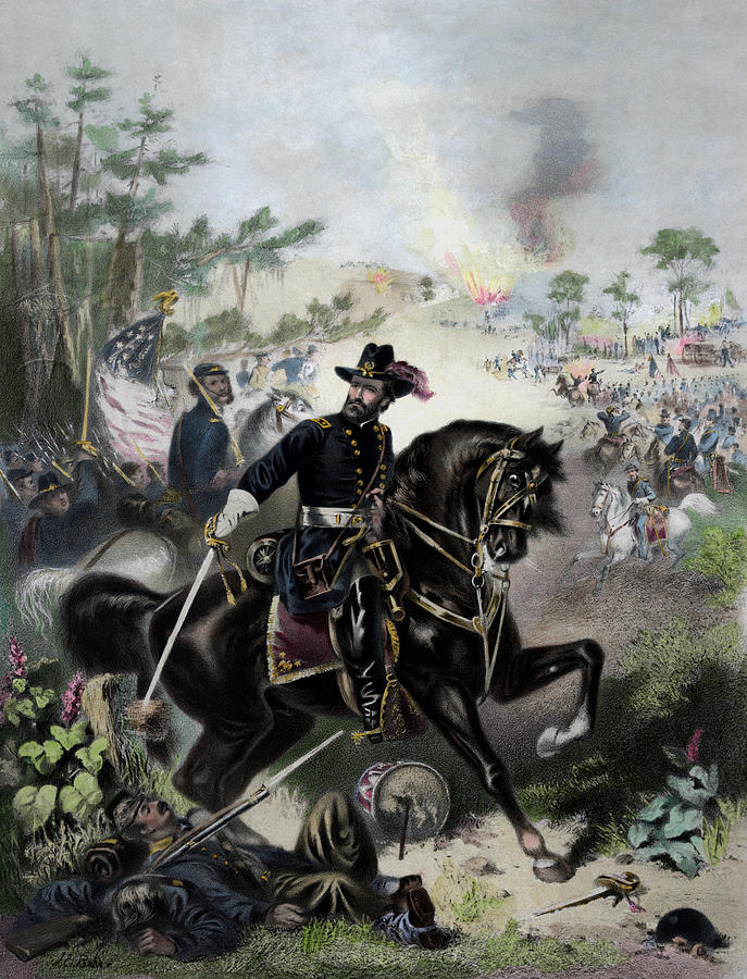 General Grant During Battle #2 Painting by War Is Hell Store