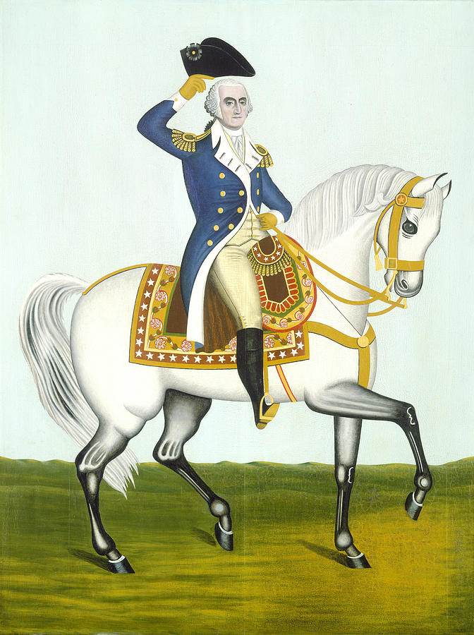 General Washington on a White Charger #1 Painting by American 19th Century