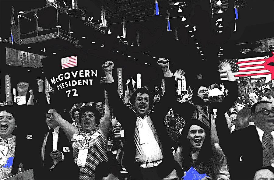 George Mcgovern Supporters Democratic Natl Convention Miami Beach Florida 1972 Color Added #2 Photograph by David Lee Guss
