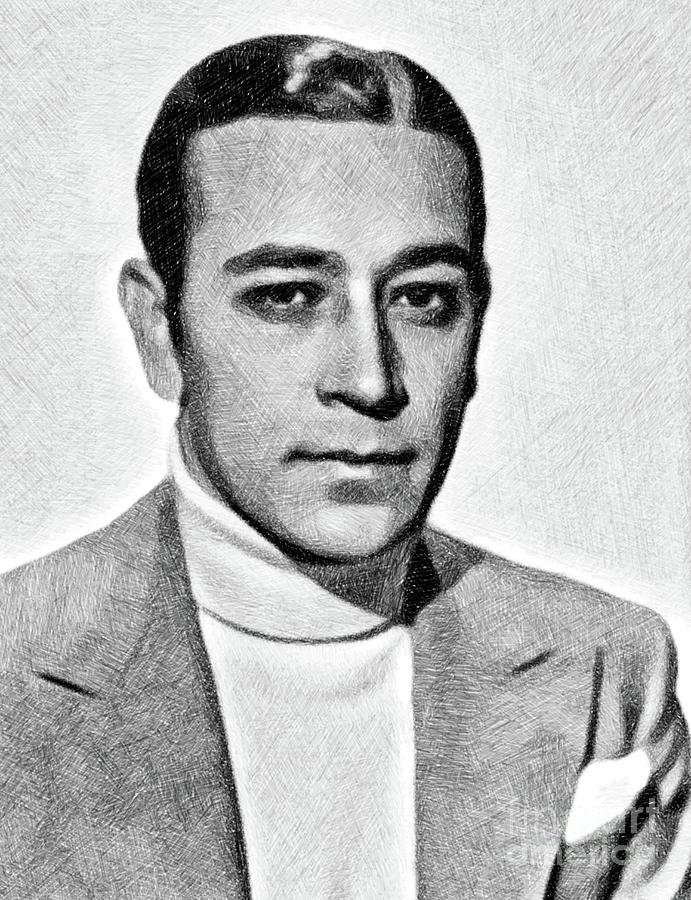 Hollywood Drawing - George Raft, Vintage Actor by JS #1 by Esoterica Art Agency