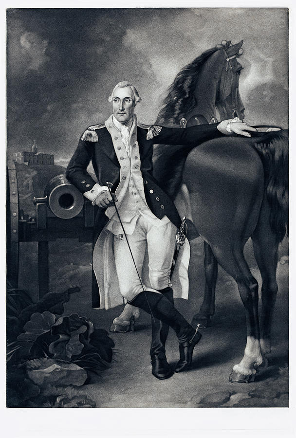 George Washington #1 Painting by Valentine Green after Charles Willson Peale