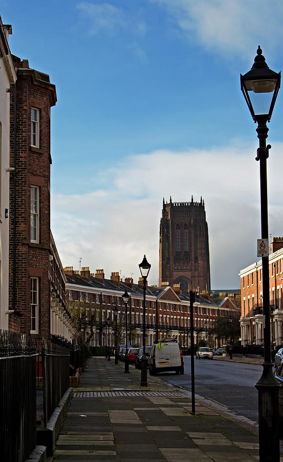 Georgian Houses In Liverpool Uk, With Liverpool Cathedral ...