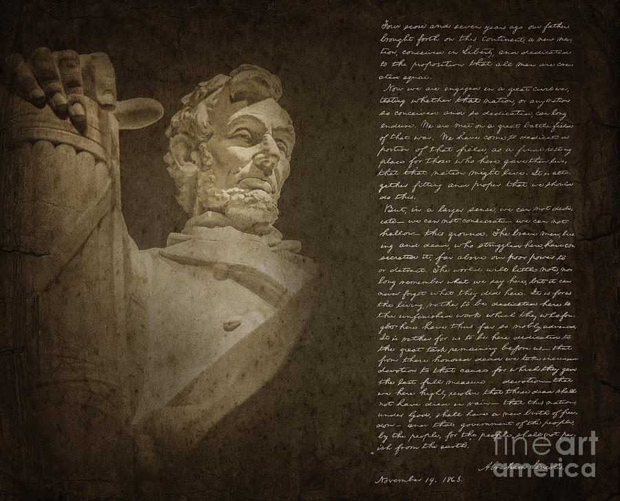 Abraham Lincoln Photograph - Gettysburg Address #1 by Diane Diederich