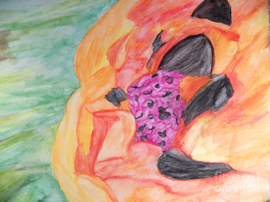 Giant Orange Poppy #1 Painting by Corinne Elizabeth Cowherd