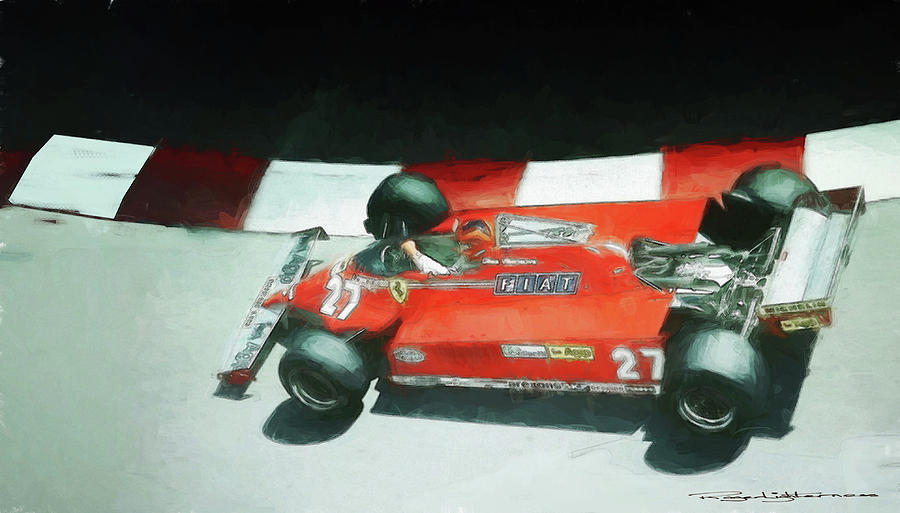 Gilles Villeneuve #1 Digital Art by Roger Lighterness