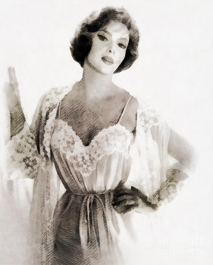 Hollywood Painting - Gina Lollobrigida, Vintage Hollywood Actress #1 by Esoterica Art Agency