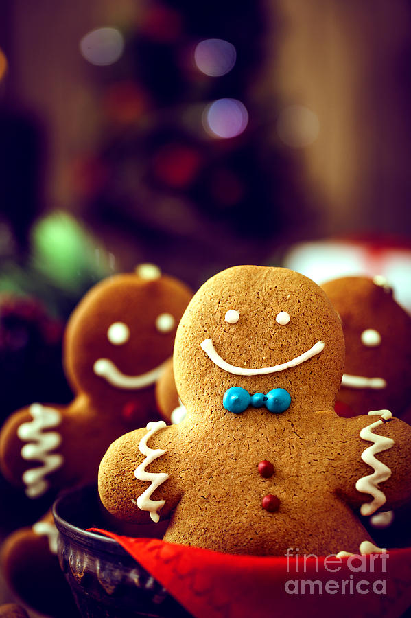 Bread Photograph - Gingerbread man #1 by Mythja Photography
