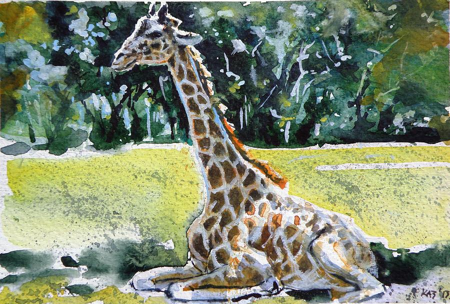 Giraffe #1 Painting by Kovacs Anna Brigitta