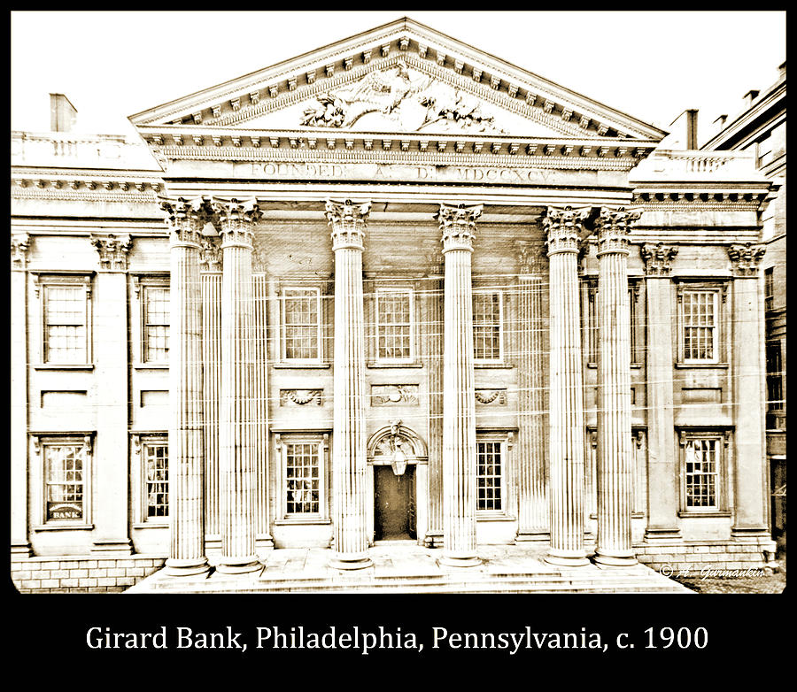 Girard Bank Building, Philadelphia, c. 1900, Vintage Photograph #1 Photograph by A Macarthur Gurmankin