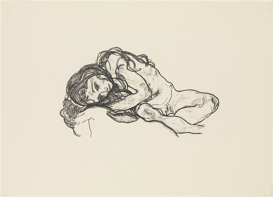 Girl, from 1918 Relief by Egon Schiele
