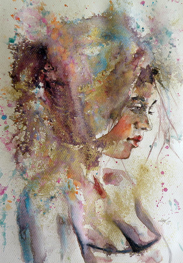 Girl in gold #3 Painting by Kovacs Anna Brigitta