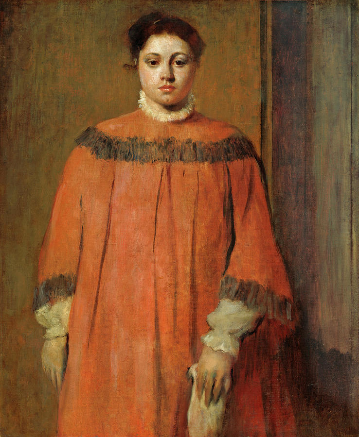Girl in Red #1 Painting by Edgar Degas