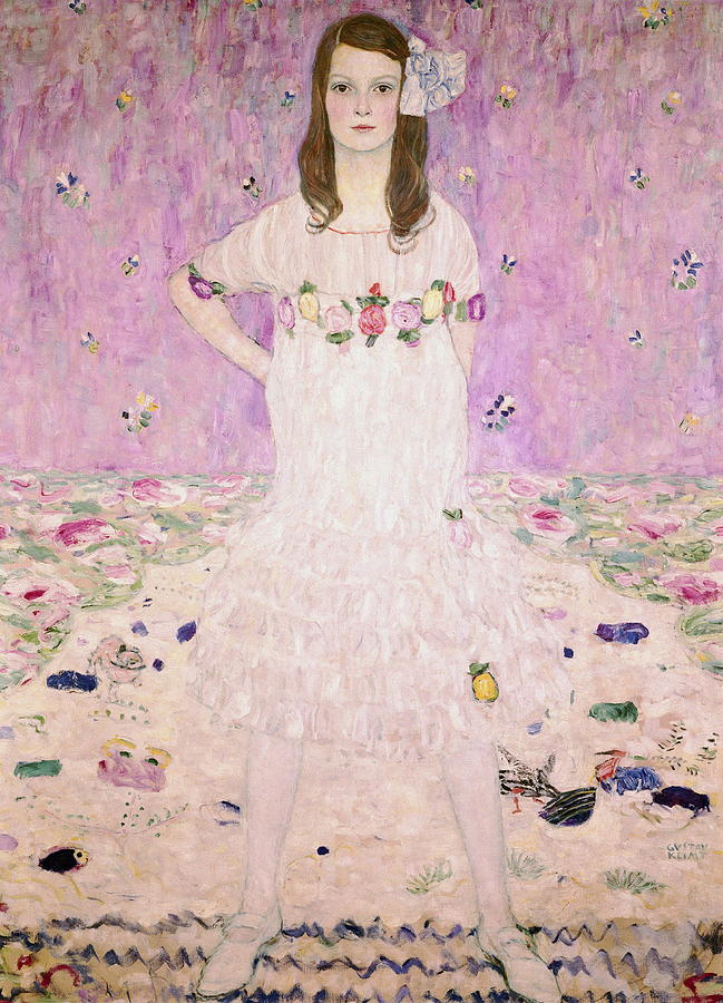 Girl Painting - Girl In White by Gustav Klimt