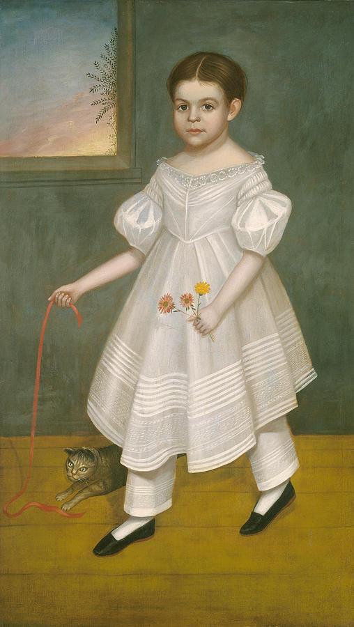 Girl with Kitten #1 Painting by Joseph Goodhue Chandler