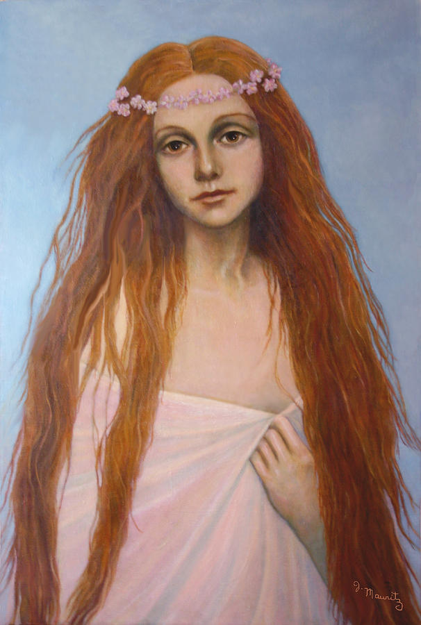 Oil Painting - Girl With Long, Red Hair #1 by Jacqueline Mauritz