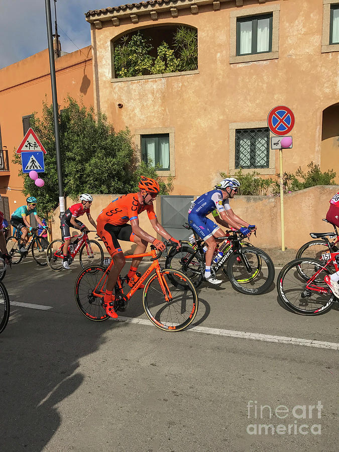 Bicycle Photograph - Giro dItalia passes in San Pataleo, Italy by Patricia Hofmeester