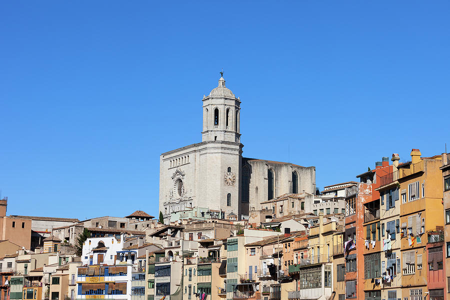 Girona Cathedral and Old Town Houses #1 Photograph by Artur Bogacki