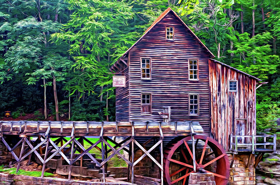Glade Creek Grist Mill 4 - Paint #2 Photograph by Steve Harrington