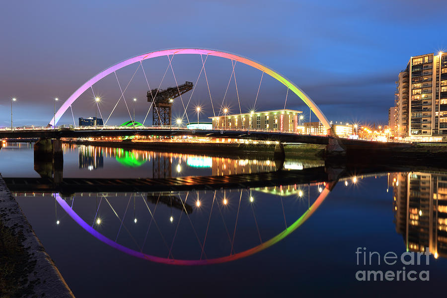Glasgow Clyde Arc Bridge at Sunset #3 Photograph by Maria Gaellman
